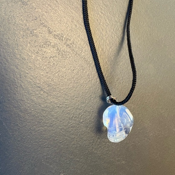 Crystal Pendant Necklace on Black Cord - Picture 2 of 3